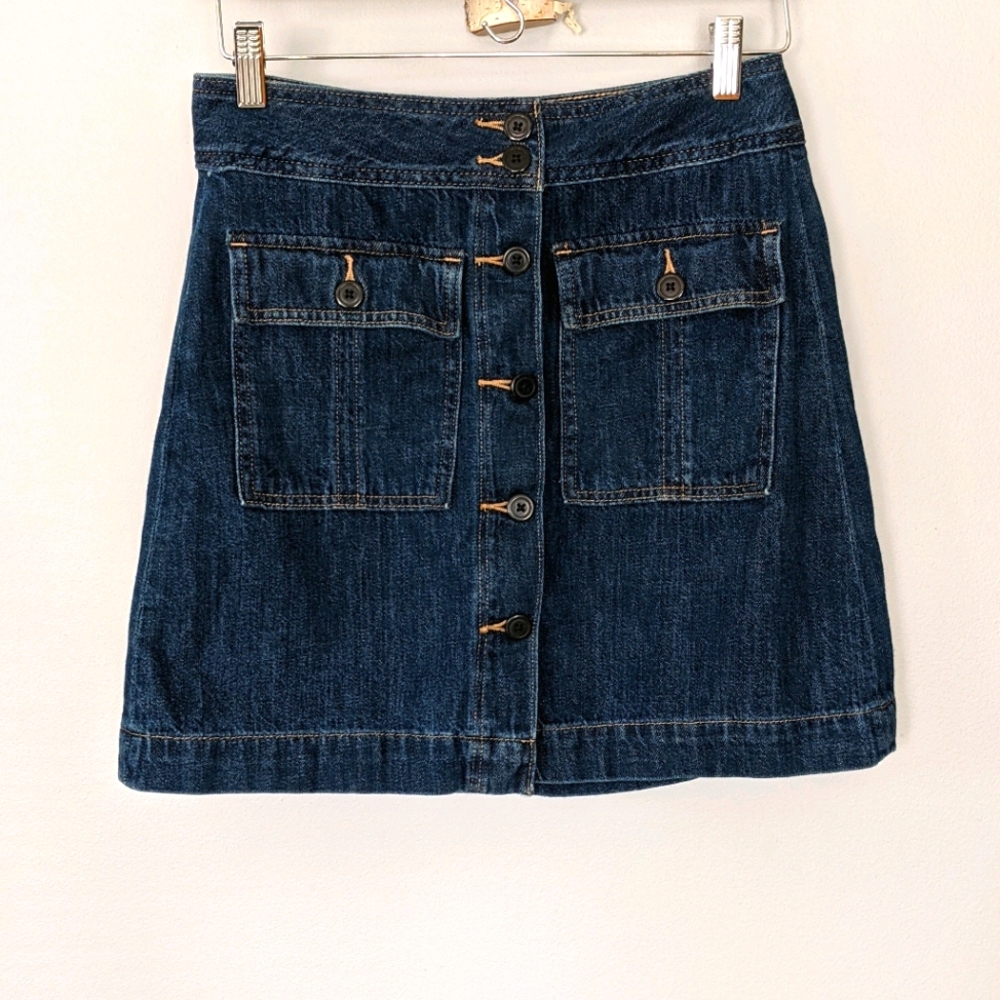GAP Denim Button Front Mini Skirt Size 26